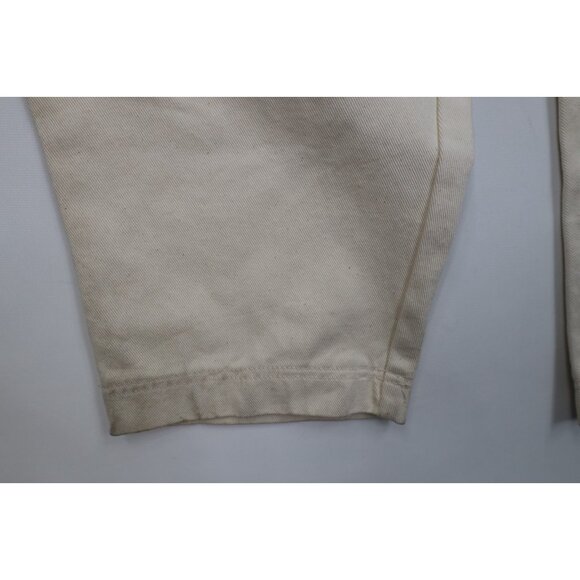 Deadstock Vintage 90s Fila Mens 38x34 Spell Out Baggy Skateboard Jeans Cream - Picture 6 of 16